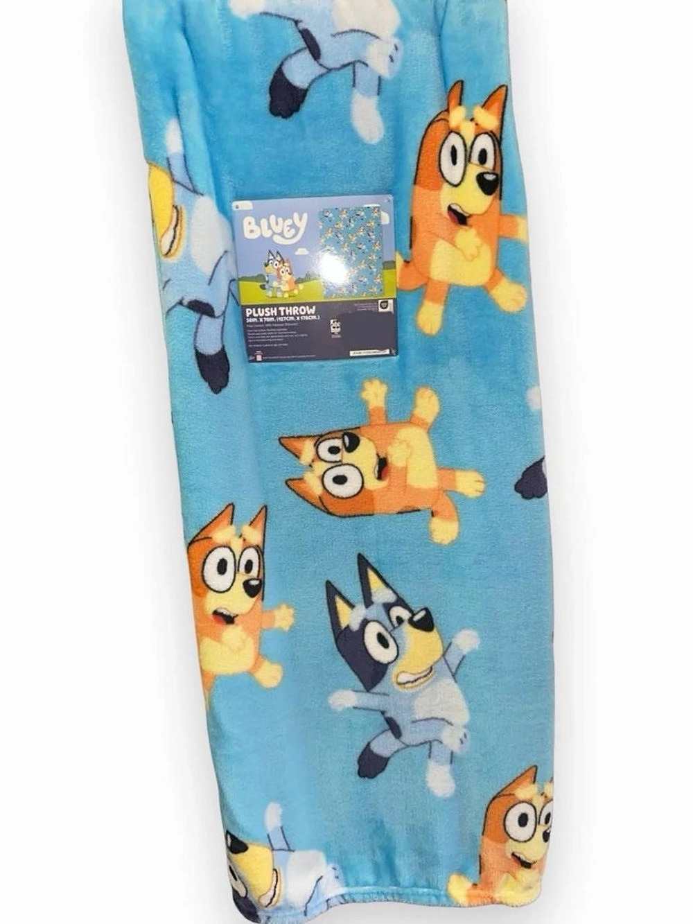 Blue Bluey & Bingo Plush Throw Blanket